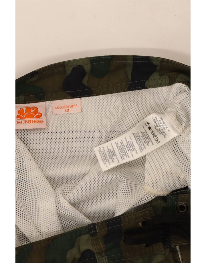 SUNDEK muške kratke hlače za plivanje Srednji kaki kamuflažni poliester