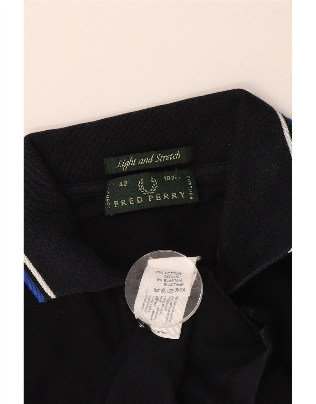 FRED PERRY Muška lagana i rastezljiva polo majica Srednje tamnoplavi pamuk