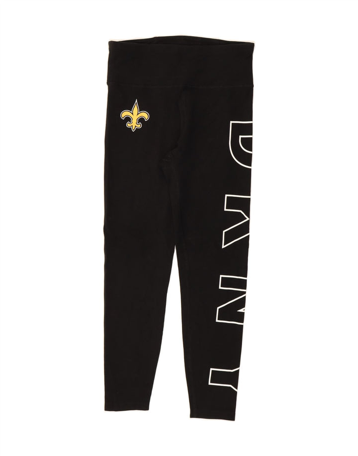 DKNY Womens Graphic Leggings UK 8 Small Black Cotton Vintage Dkny and Second-Hand Dkny from Messina Hembry 