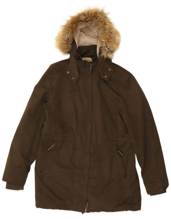 SUPERDRY ženska jakna parka s kapuljačom UK 18 XL kaki poliester