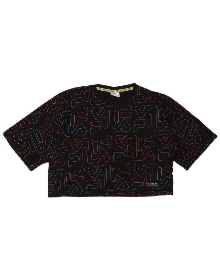 FILA Kratka majica kratkih rukava za djevojčice 15-16 godina, crni pamuk