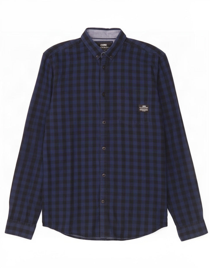 Jack & Jones muška radna majica Mala tamnoplava pamučna gingham boja
