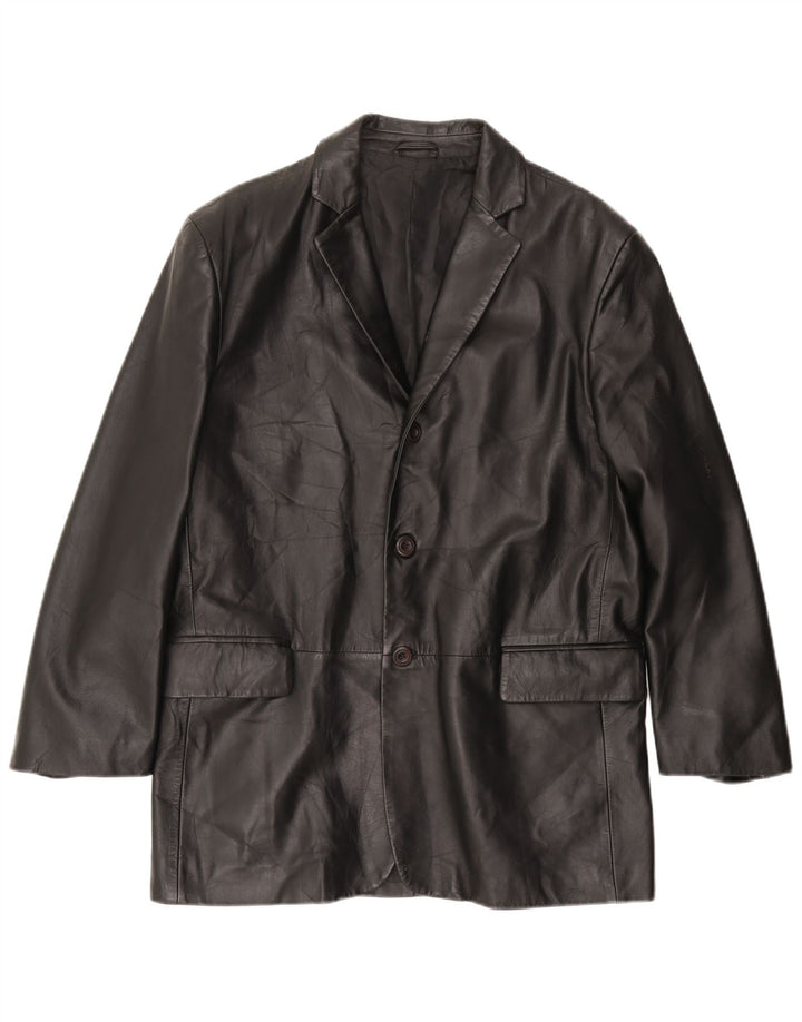 VINTAGE muška kožna jakna IT 50 velika crna koža