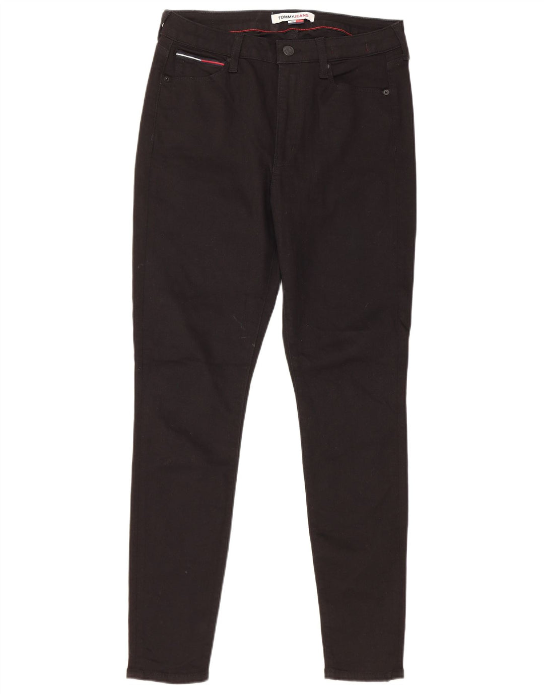 TOMMY HILFIGER Ženske uske traperice W30 L30 crni pamuk