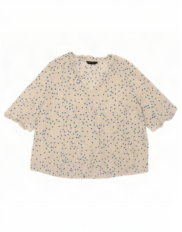 Marks & Spencer Top ženska bluza UK 22 3XL bijela točkasta viskoza