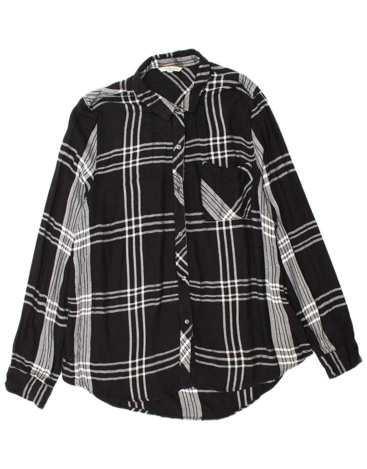 CALVIN KLEIN JEANS Ženska flanelska košulja UK 18 XL Crna karirana svila