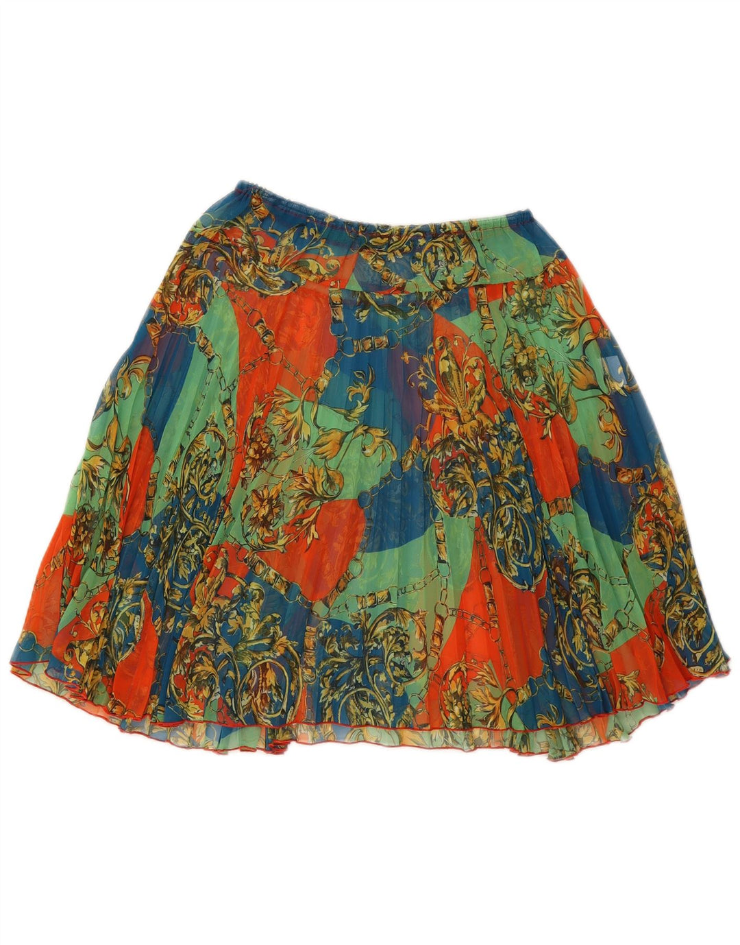 Vintage ženska suknja A-kroja W25 XS Raznobojni cvjetni poliester