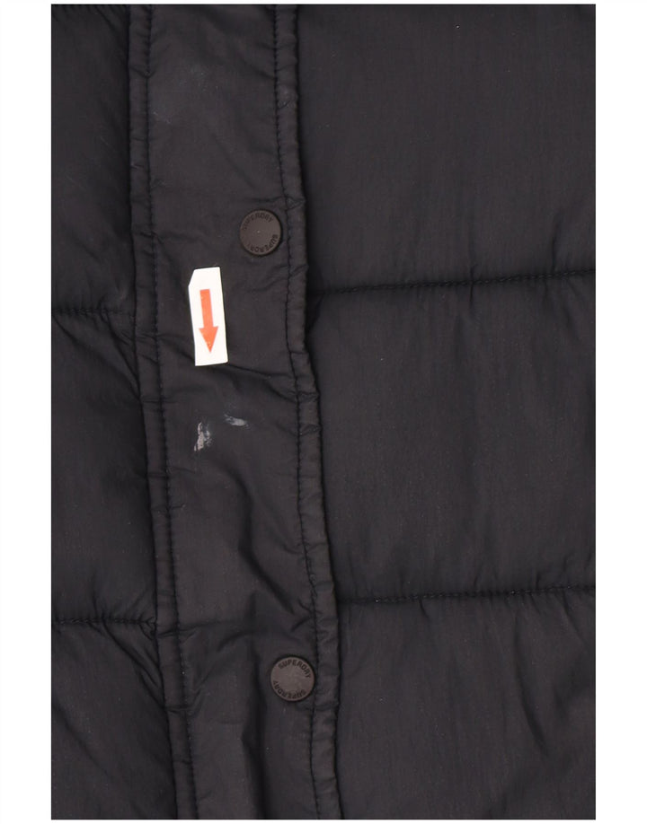 Superdry ženska podstavljena jakna UK 8 Mala crna najlonska