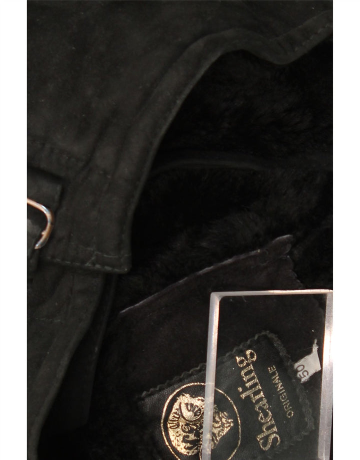 Vintage muška jakna s ovčicama IT 50 Large Black Shearling