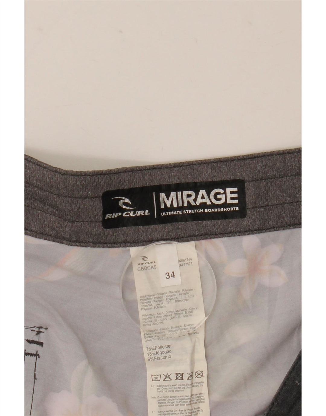 Rip Curl muške kratke kupaće hlače Mirage, veliki sivi cvjetni poliester