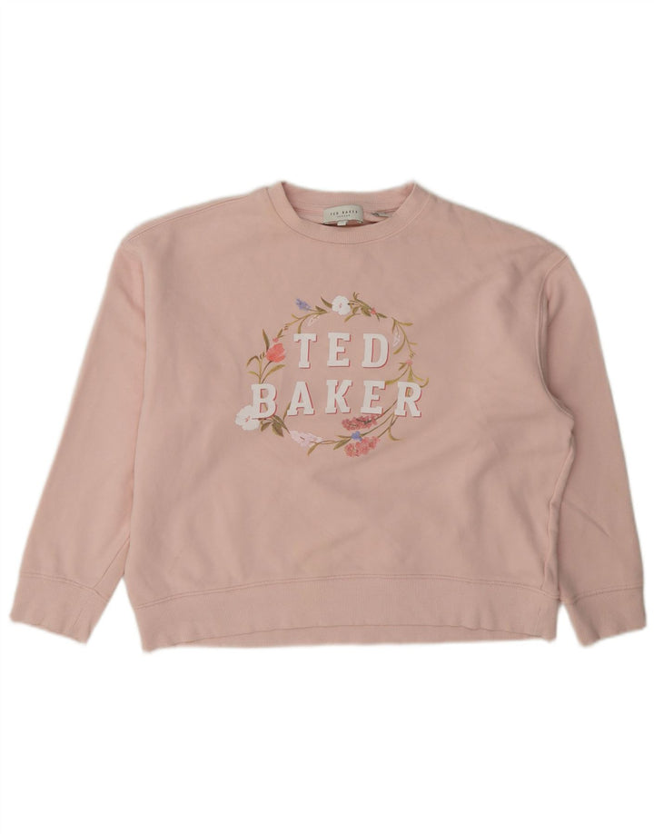 Ted Baker Ženska majica s velikim grafičkim motivima, veličina 2, mala ružičasta
