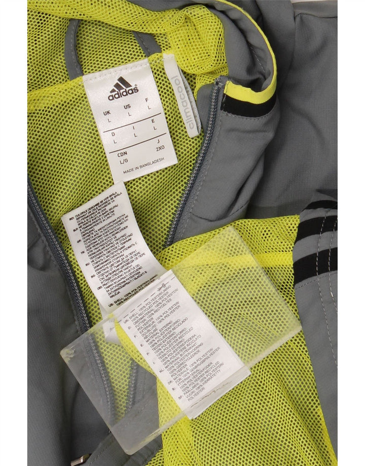 Adidas muška kišna jakna Climacool Graphic s kapuljačom UK 40 velika siva poliester