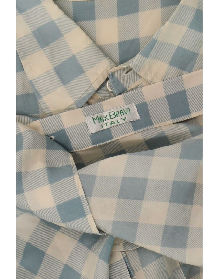 Vintage muška košulja kratkih rukava, veliki plavi karirani