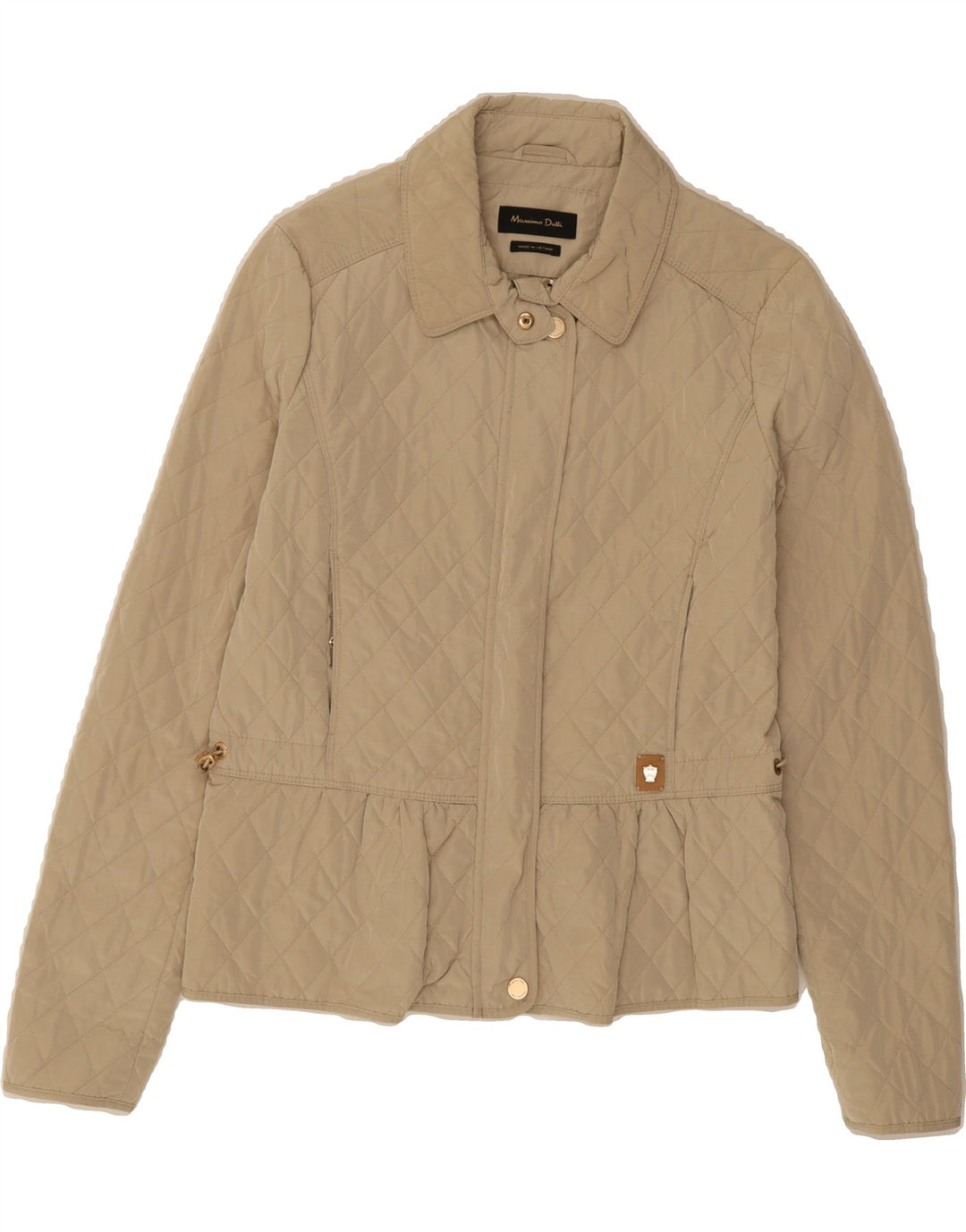 MASSIMO DUTTI Womens Quilted Jacket UK 12 Medium Beige Polyester Vintage Massimo Dutti and Second-Hand Massimo Dutti from Messina Hembry 