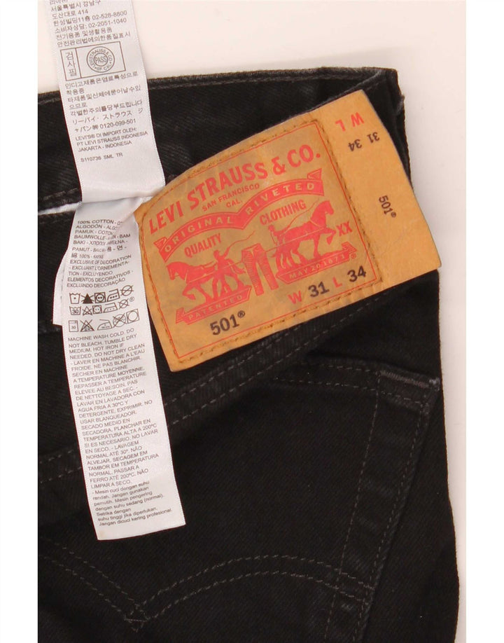 Levi's muške 501 ravne traperice W31 L34 crni pamuk