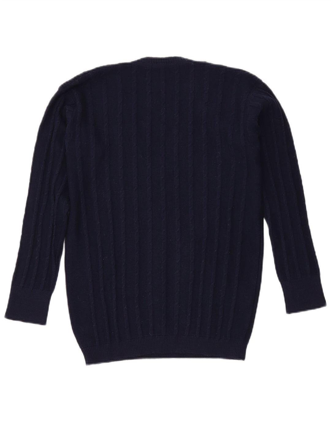 VINTAGE ženski džemper s V-izrezom UK 16 Veliki tamnoplavi