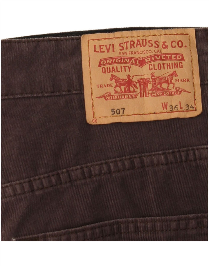 LEVI'S muške 507 hlače od samta W36 L34 Smeđi pamuk