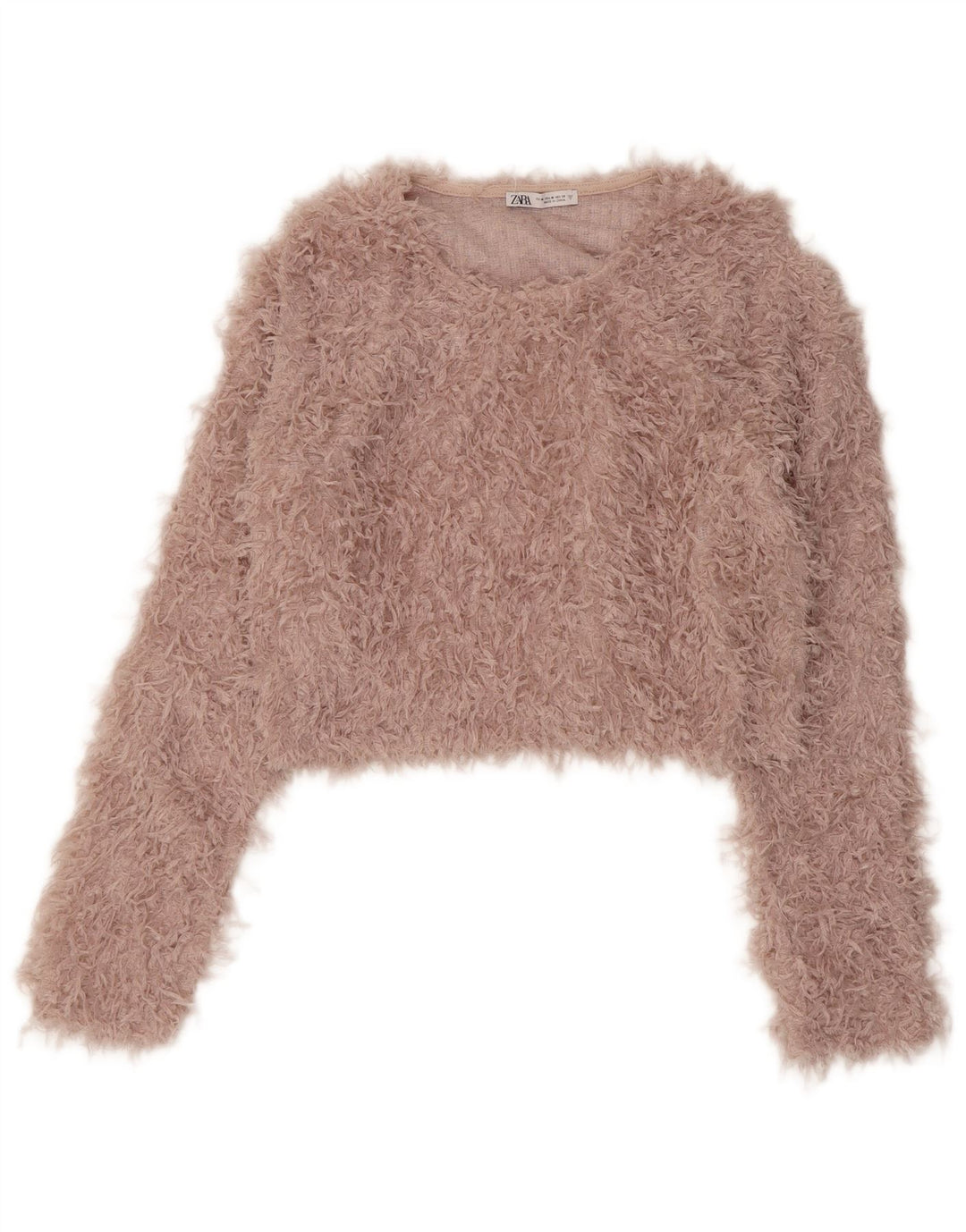 Zara ženski džemper s kratkim izrezom UK 12 Srednje ružičasti poliester