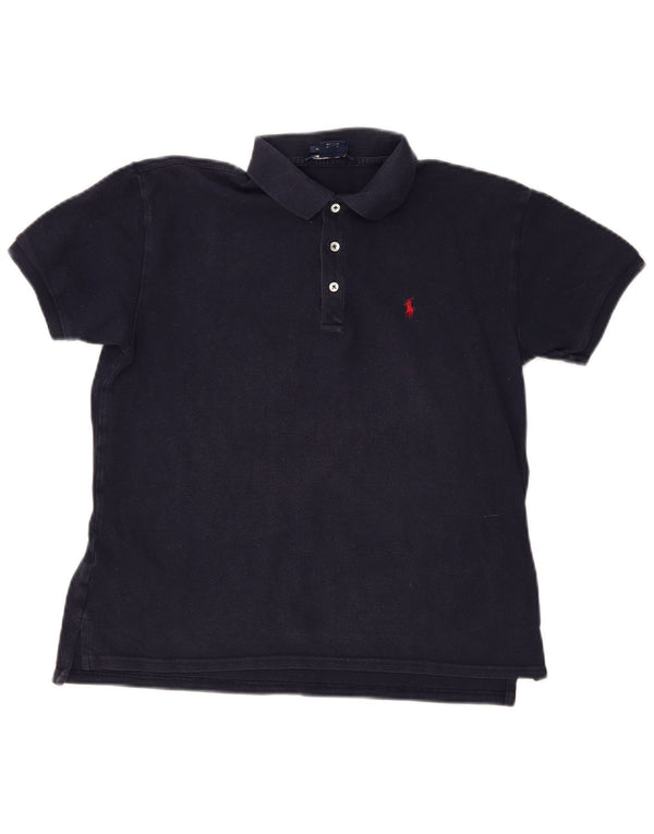 Ralph Lauren ženska prevelika polo majica UK 10 Mala tamnoplava pamuk