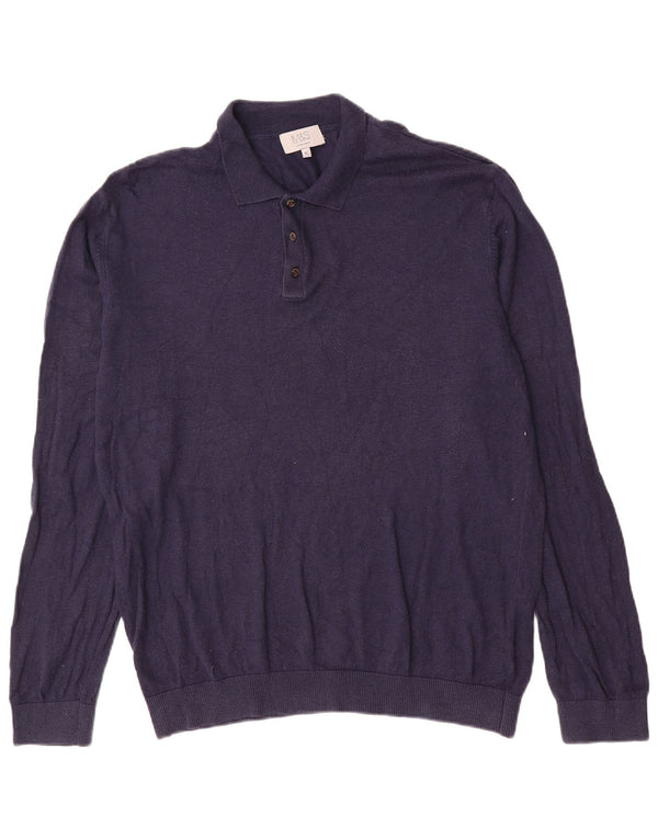 Marks & Spencer muški pulover s polo ovratnikom XL tamnoplavi