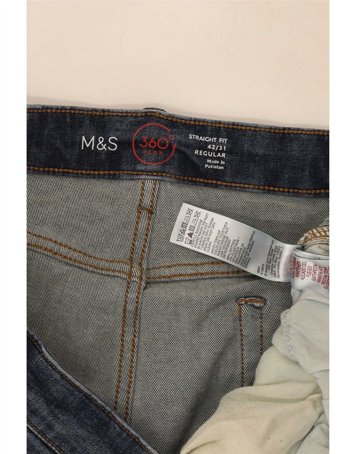 Marks & Spencer muške obične ravne traperice W42 L31 tamnoplavi pamuk