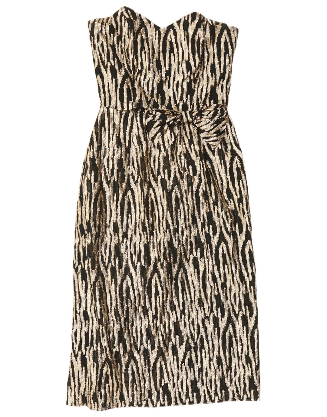 GINA BACCONI Ženska haljina bez naramenica UK 12 Srednje crni životinjski print