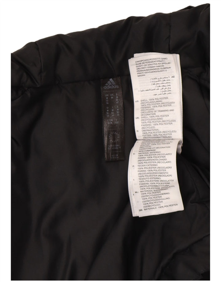 Adidas ženska podstavljena jakna s kapuljačom UK 12/14 srednji crni poliester