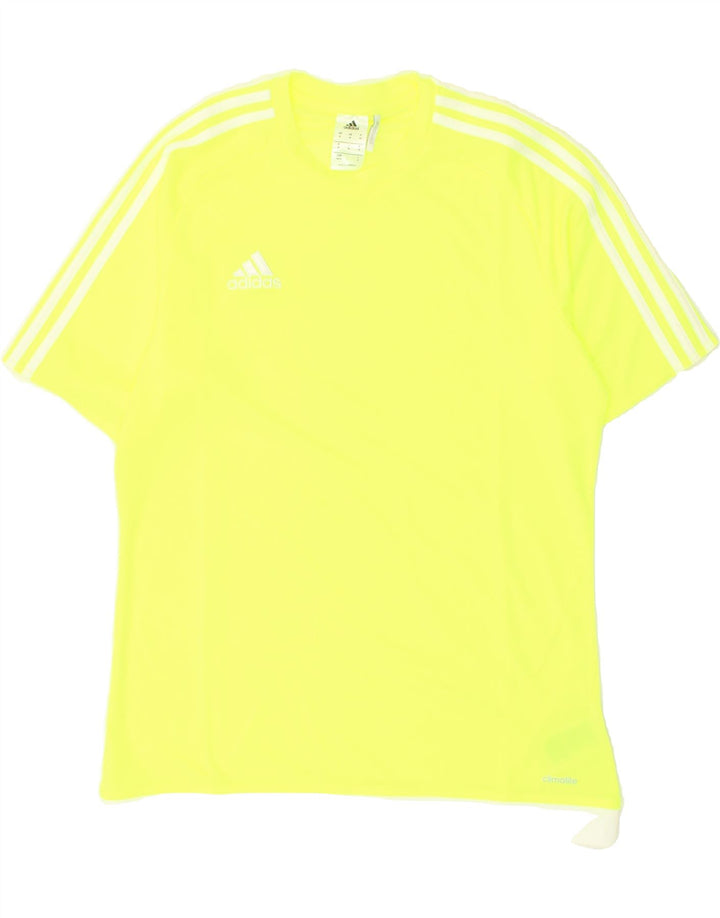 ADIDAS Mens Climalite T-Shirt Top UK 14 Medium Yellow Polyester Vintage Adidas and Second-Hand Adidas from Messina Hembry 
