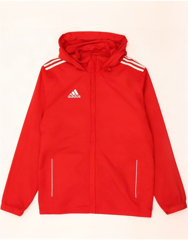 Adidas muška kišna jakna s kapuljačom UK 38/40 srednje crvene najlonske boje