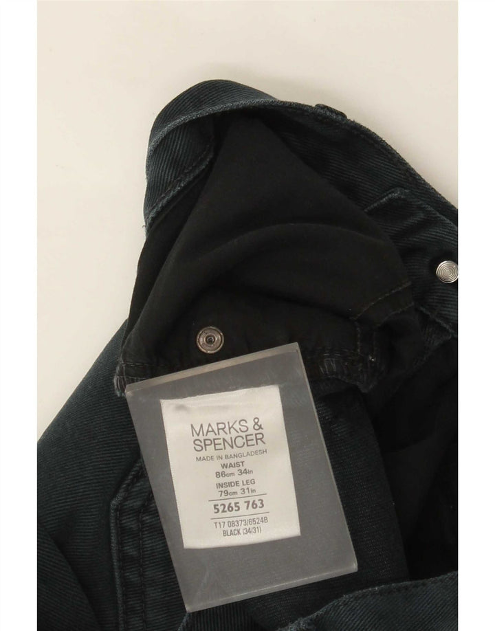 Marks & Spencer muške isprekidane ravne traperice W34 L31 crni pamuk