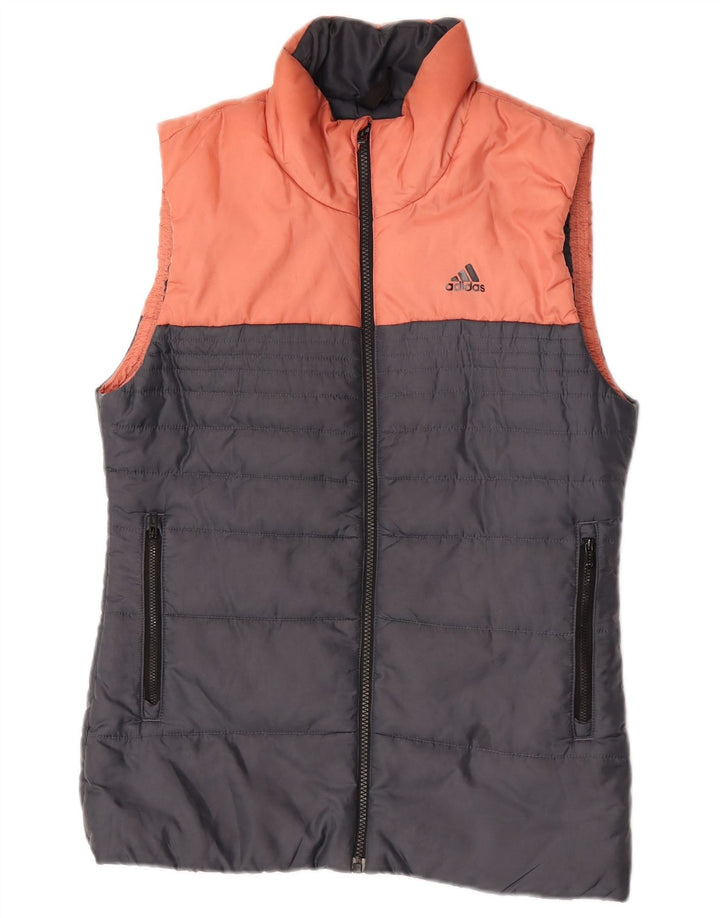 Adidas ženska podstavljena jakna UK 10 male sive boje od poliestera