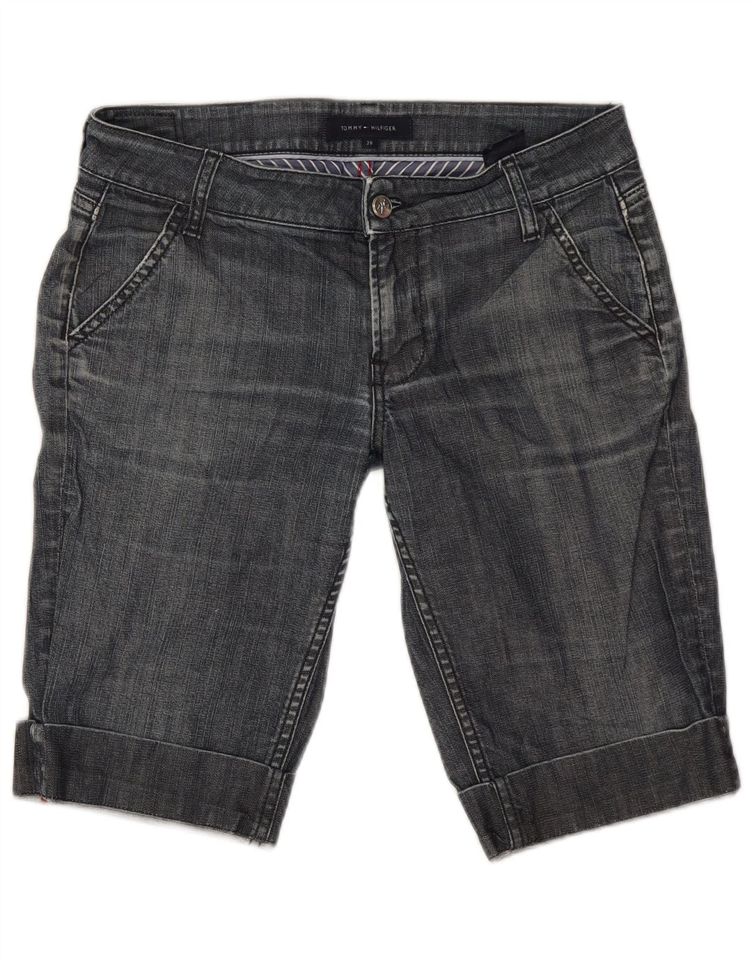 Tommy Hilfiger ženske bermuda traper kratke hlače W28 srednje plavi pamuk