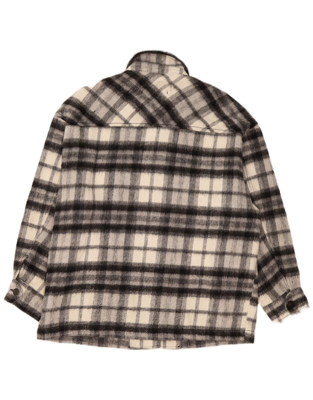 Zara ženska prevelika majica s flanelskom majicom UK 10, mali sivi karirani