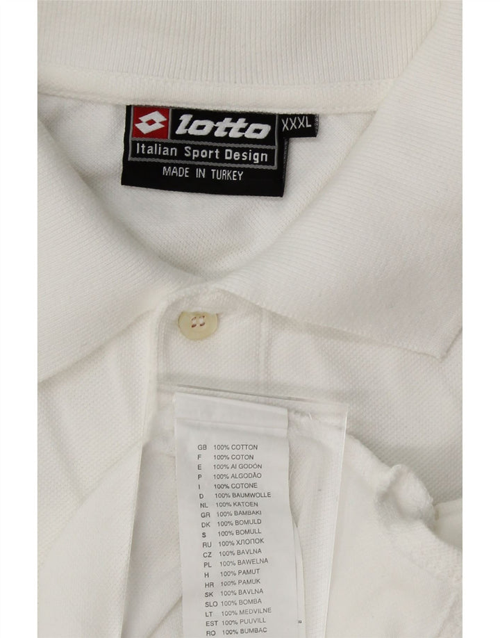 LOTTO Mens Polo Shirt 3XL White Cotton Vintage Lotto and Second-Hand Lotto from Messina Hembry 
