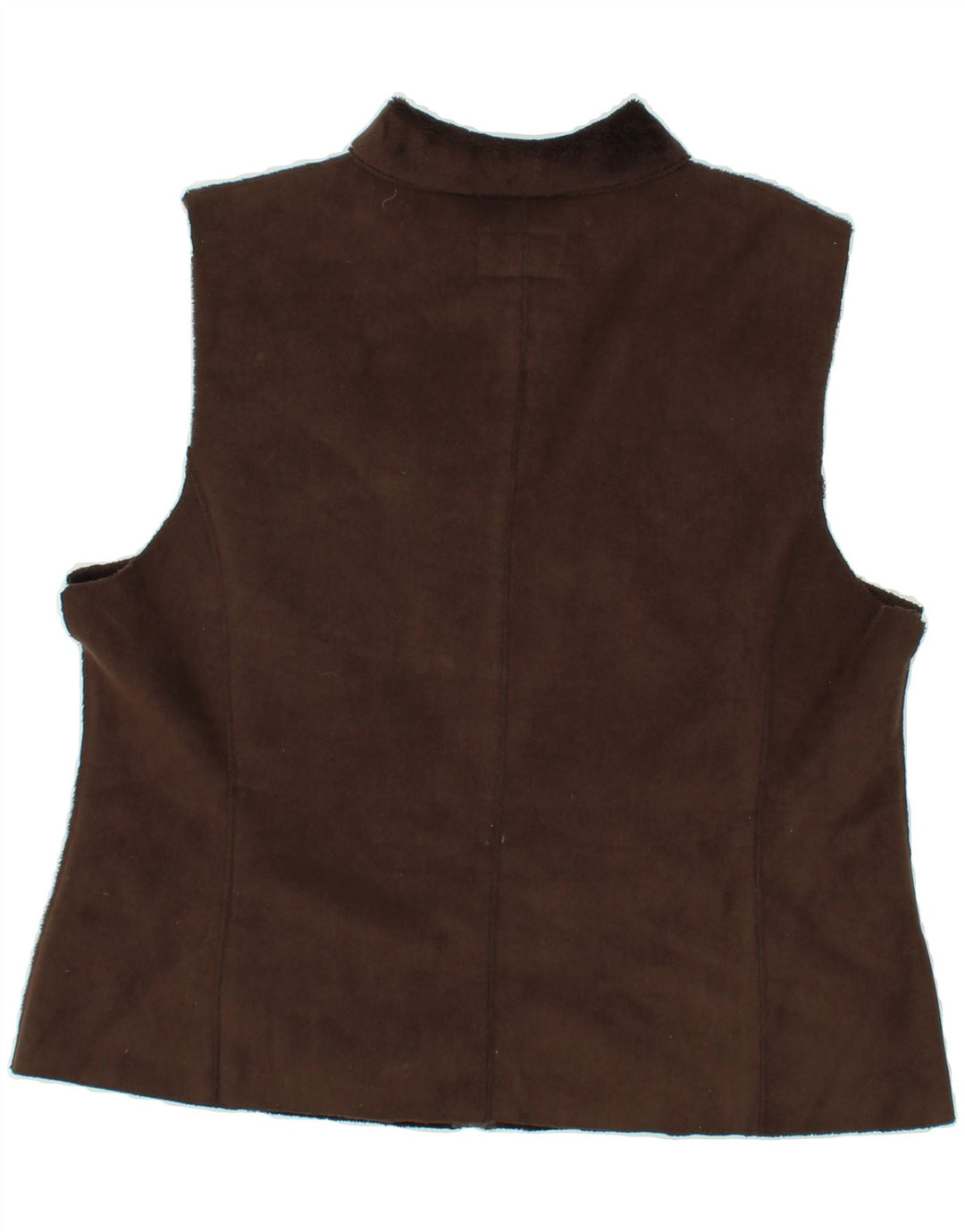VINTAGE Womens Gilet UK 14 Large Brown Polyester Vintage Vintage and Second-Hand Vintage from Messina Hembry 