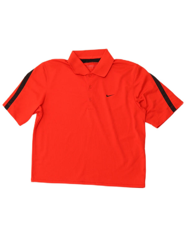 NIKE ženska polo majica Dri Fit UK 10 Small Red Colourblock
