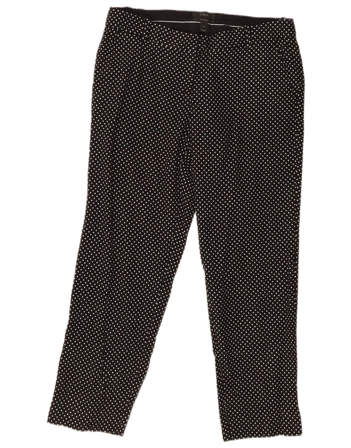 J. CREW Ženske uske Capri hlače US 6 srednje W30 L25 crne na točkice