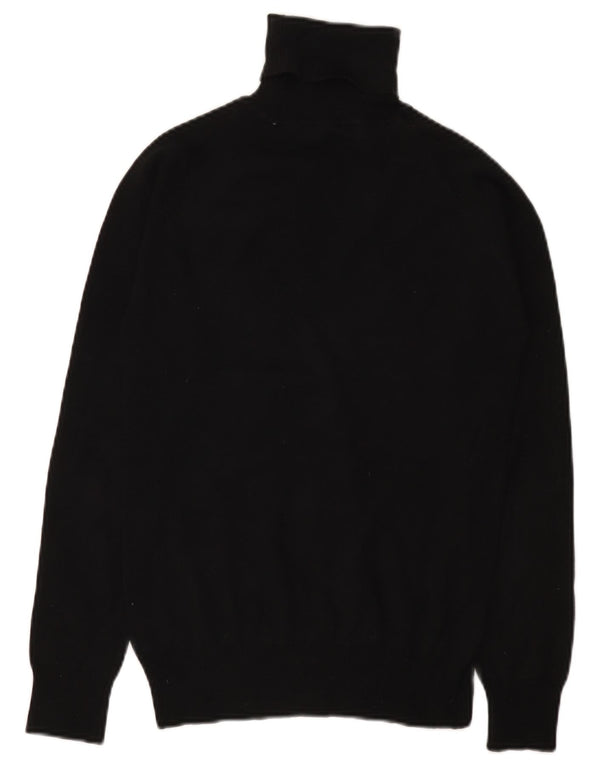 Zara Womens Roll Neck Jumper Sweater UK 14 Large Black Cotton
