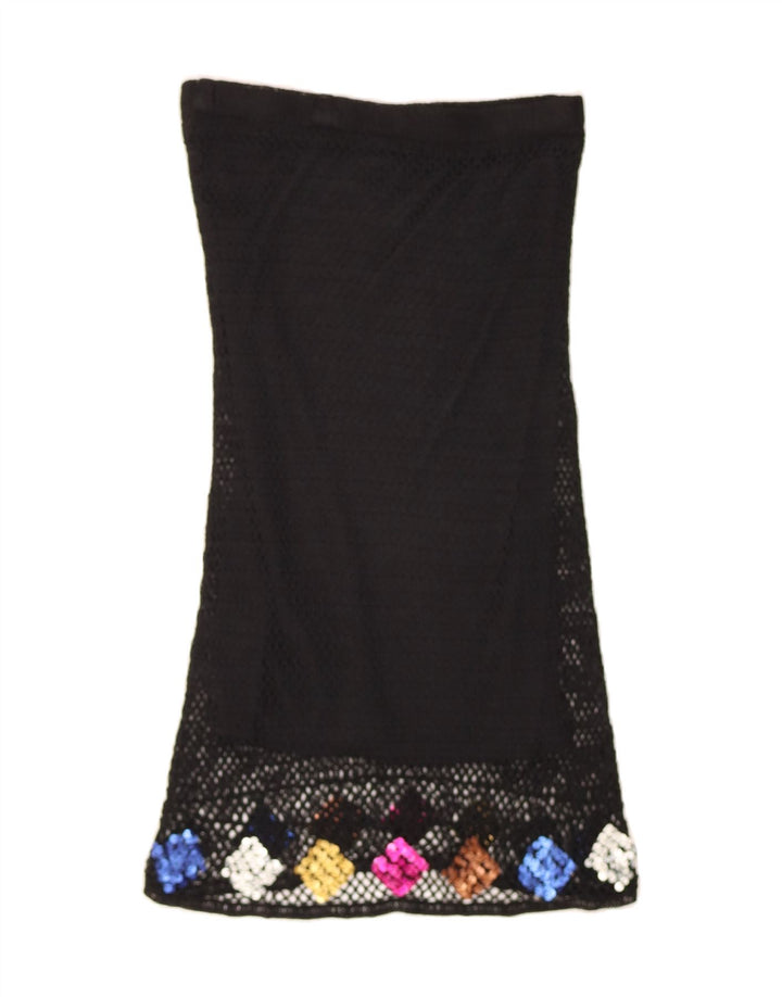 COLLECTION Womens Knit Maxi Skirt UK 14 Medium W30  Black Argyle/Diamond Vintage Collection and Second-Hand Collection from Messina Hembry 