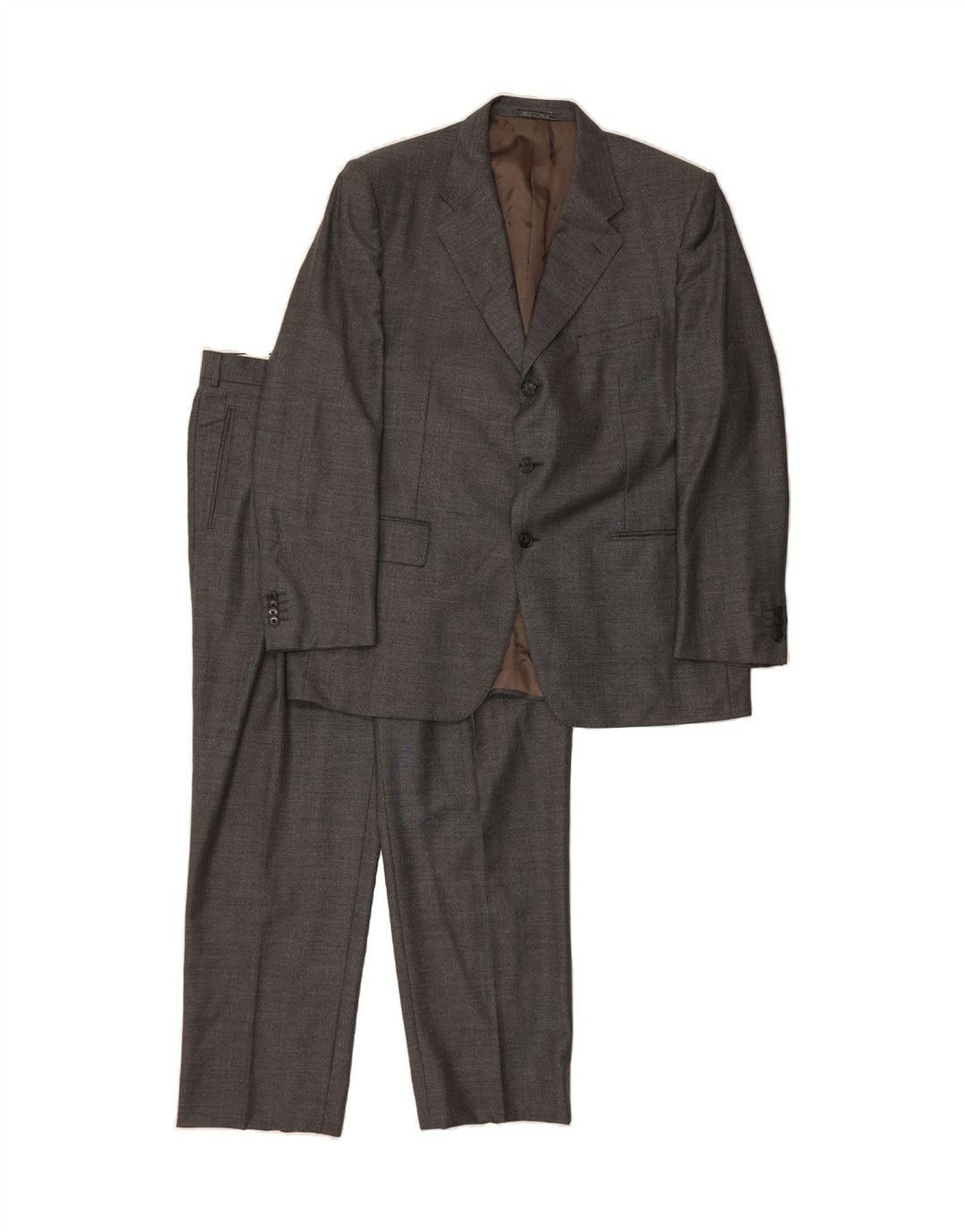 TRUSSARDI Mens 2 Piece Suit IT 56 3XL W38 L29 Grey Wool Vintage Trussardi and Second-Hand Trussardi from Messina Hembry 