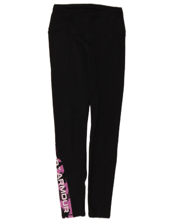 Under Armour Ženske Cold Gear Graphic Leggings UK 4 XS Crne Kamuflažne