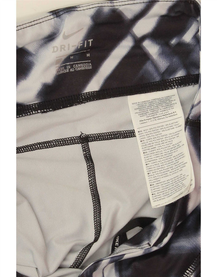 Nike Ženske Dri Fit Leggings UK 12 Medium tamnoplavi geometrijski poliester