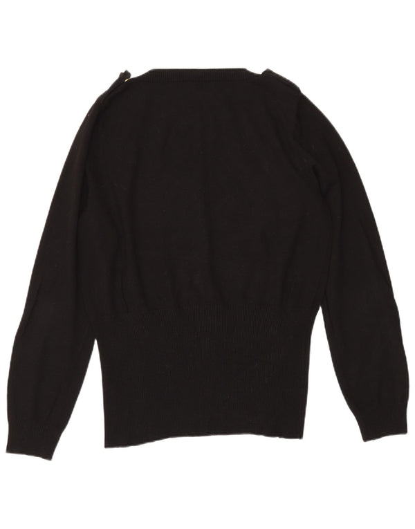 MARELLA Ženski vojni džemper s V-izrezom UK 20 2XL crna viskoza