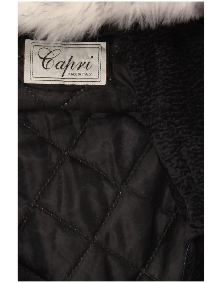 Vintage ženski preveliki kaput s kapuljačom UK 18 XL tamnoplavi poliester