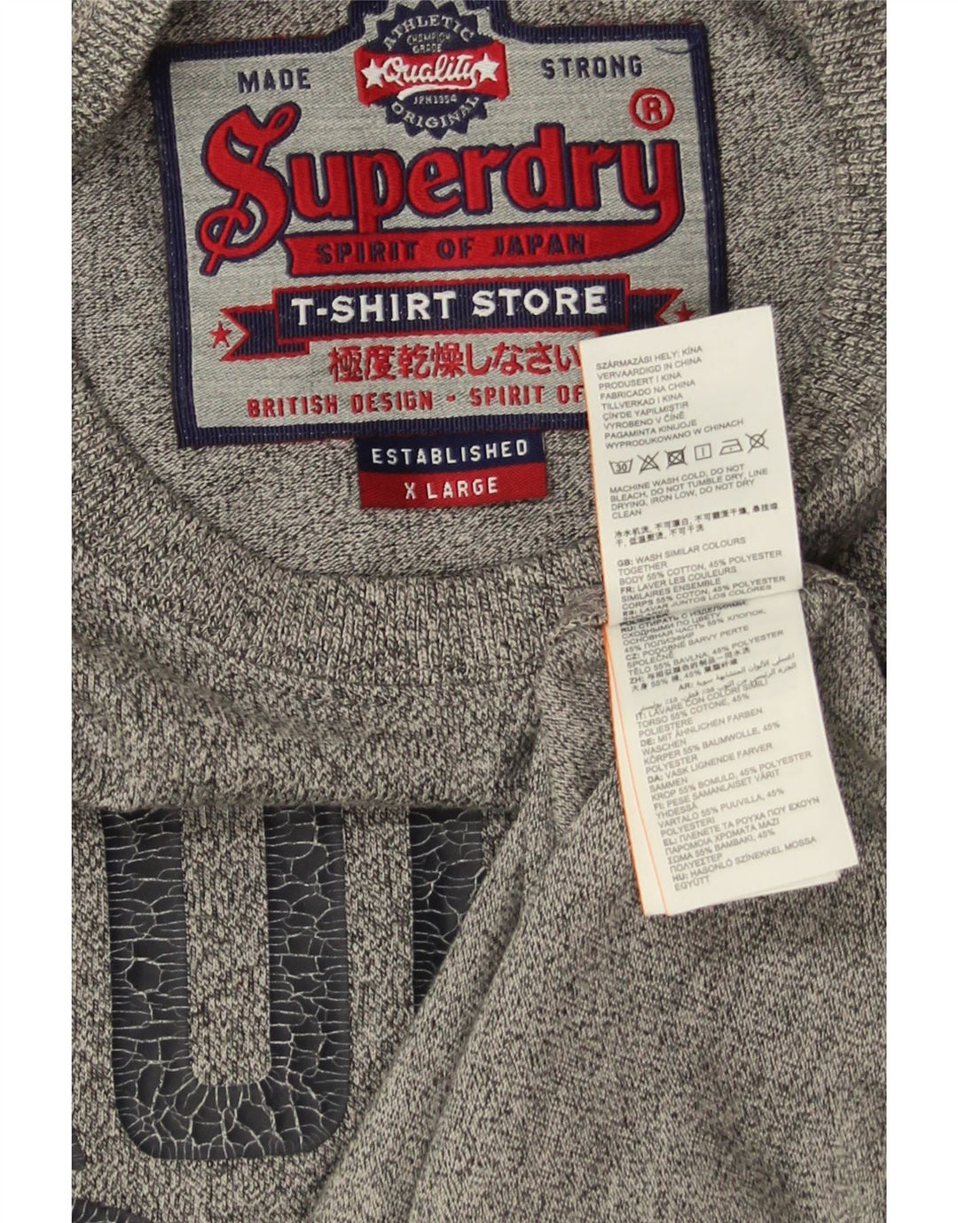 Superdry muška majica kratkih rukava XL Grey Flected