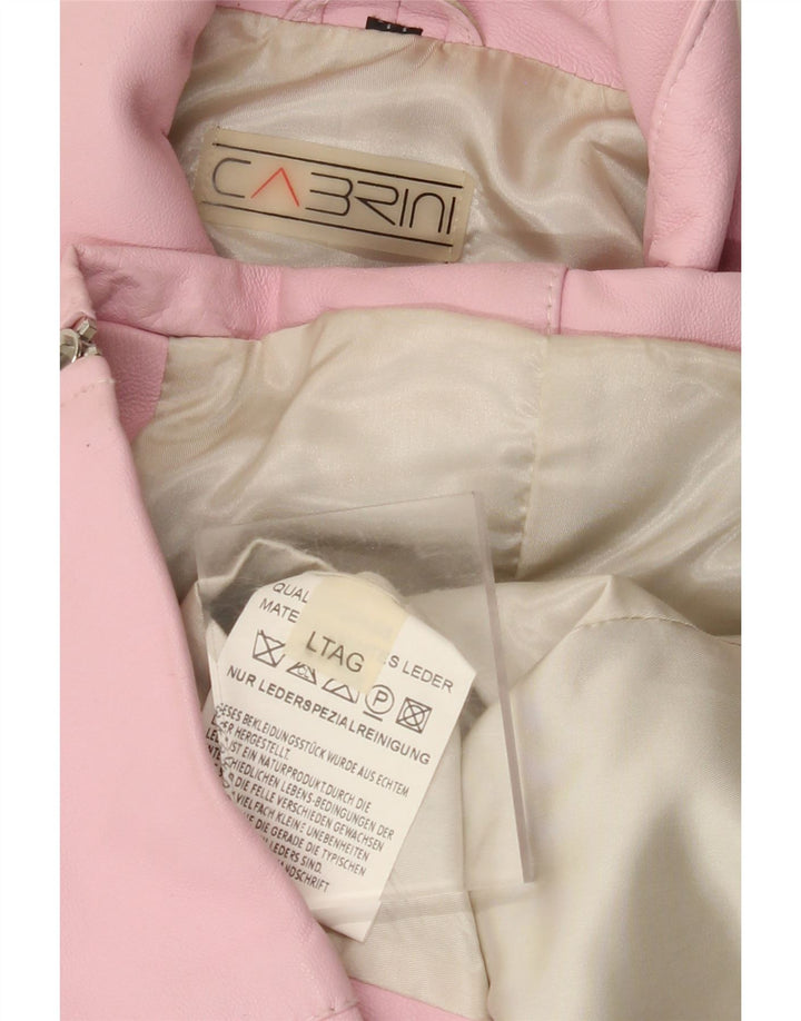 CABRINI ženska kožna jakna UK 16 velika ružičasta koža