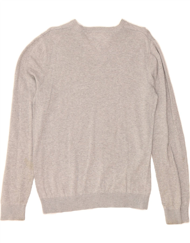 TOMMY HILFIGER Mens V-Neck Jumper Sweater Small Grey Vintage Tommy Hilfiger and Second-Hand Tommy Hilfiger from Messina Hembry 