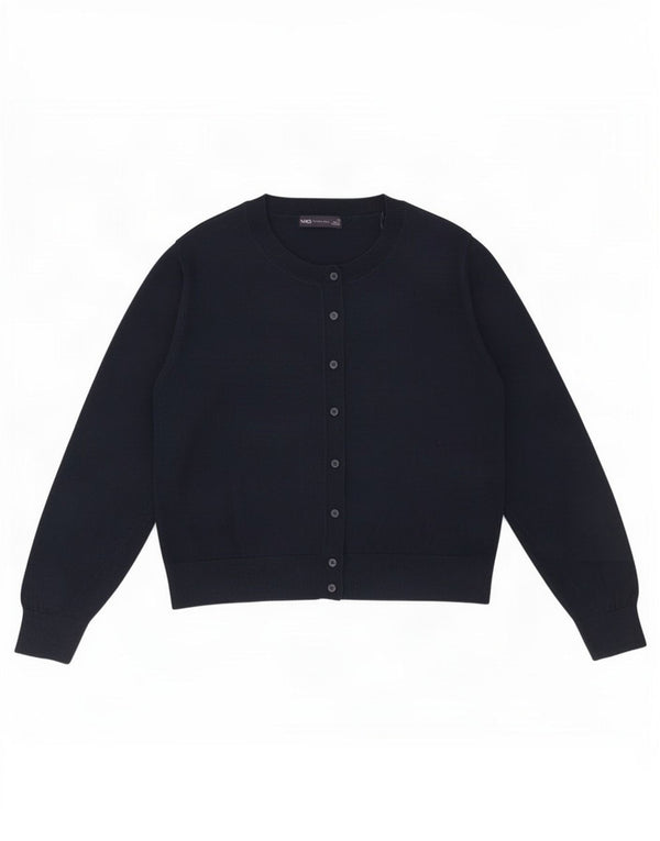 Marks & Spencer ženski kratki kardigan pulover UK 22 3XL tamnoplavi pamuk