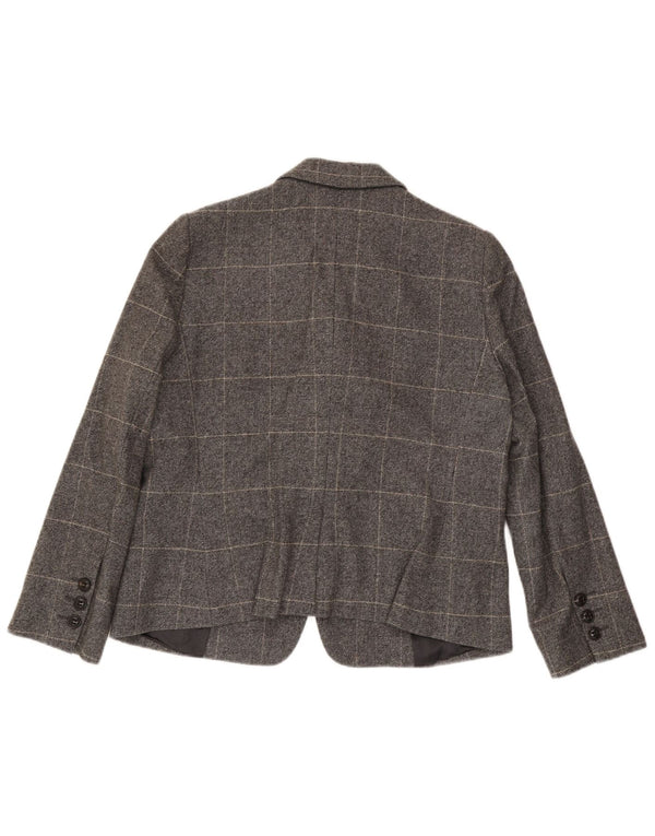 Armani Collezioni Ženska jakna sa 3 gumba IT 50 XL Siva karirana vuna
