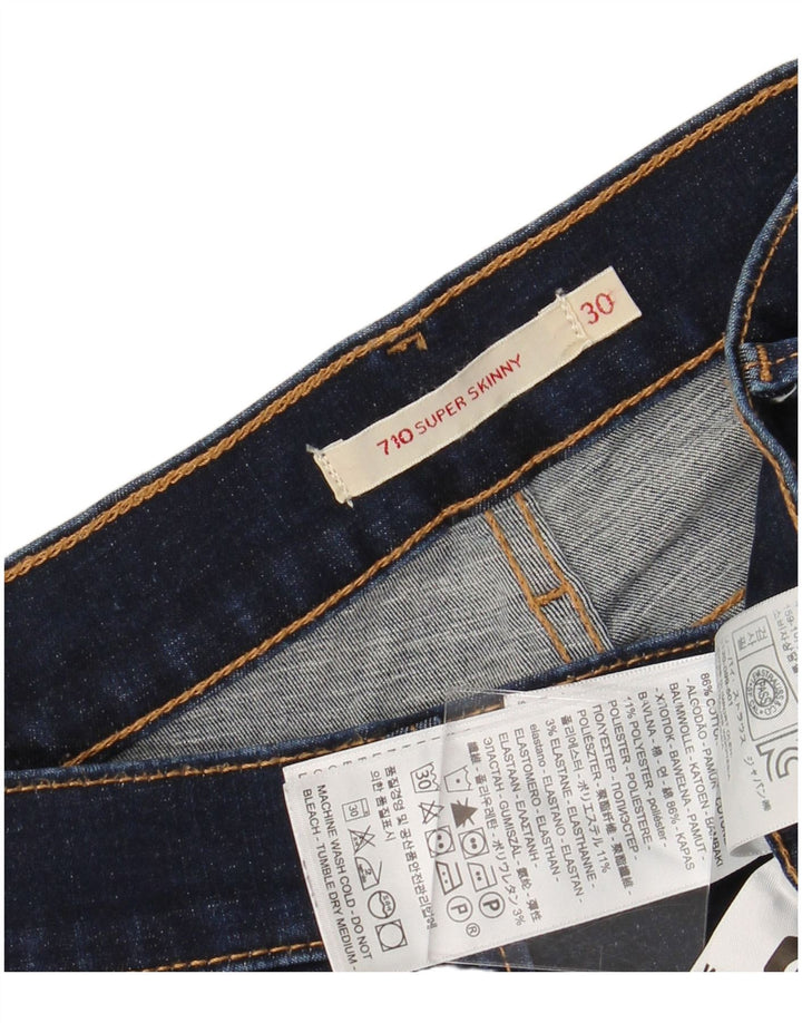 LEVI'S ženske 710 super uske traperice W30 L32 tamnoplavi pamuk